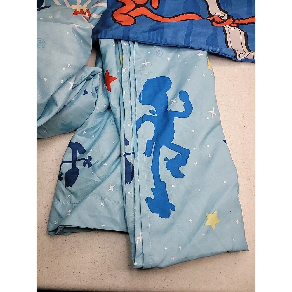 Toy Story 4 Twin Sheet  Blue Fitted and Flat Sheet Plus 1 Pillowcase
